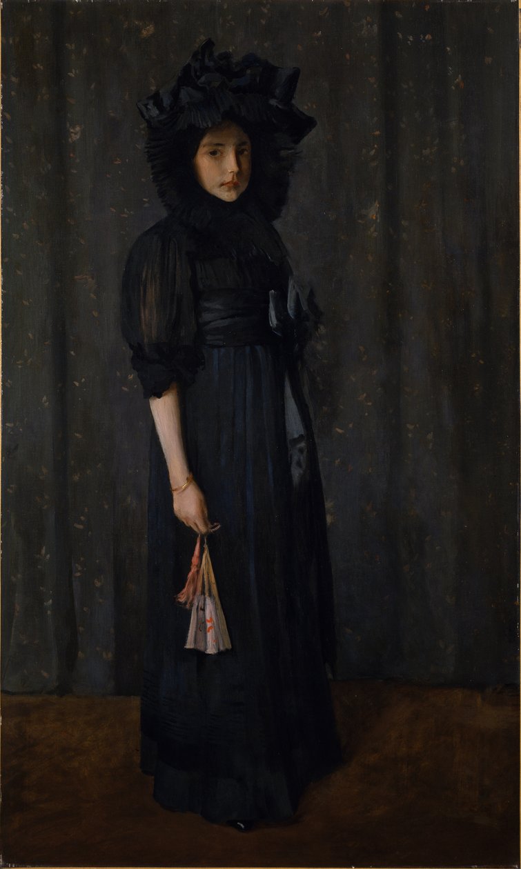 Umělcova dcera v matčiných šatech (Mladá dívka v černém) od William Merritt Chase