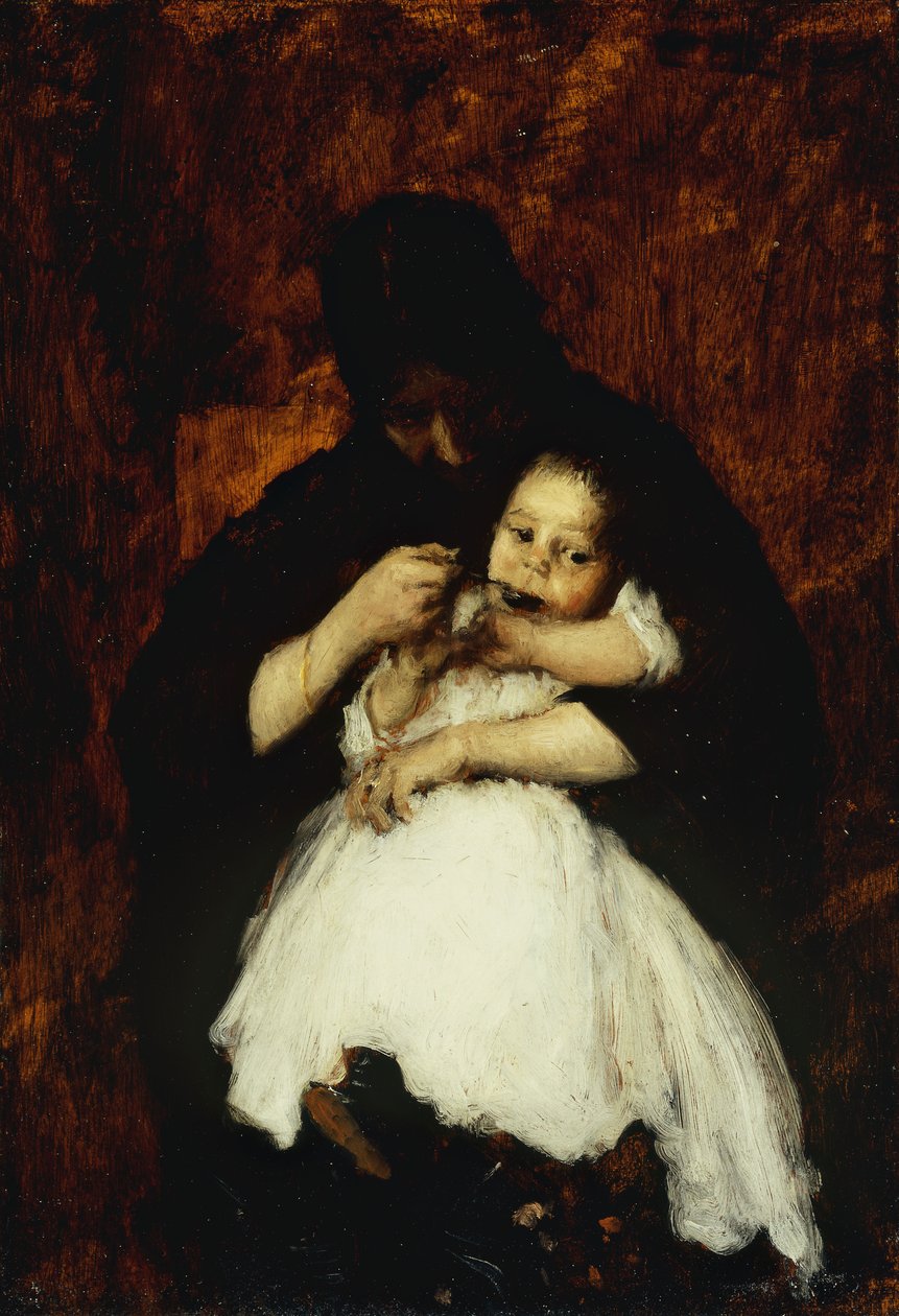Krmení dítěte, 1886 od William Merritt Chase