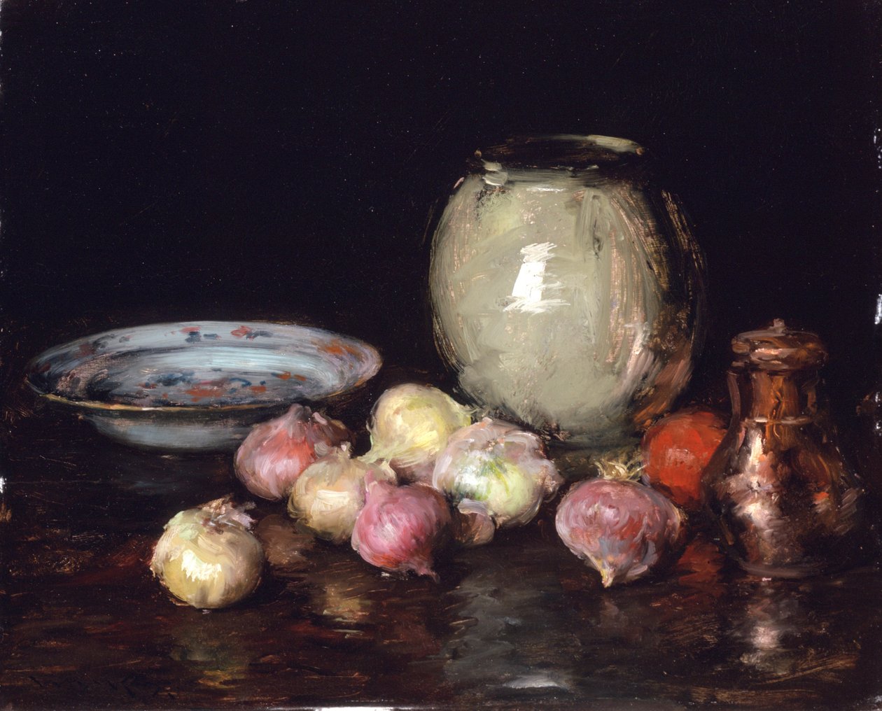 Just Onions, 1912 (olej na dřevěné desce) od William Merritt Chase