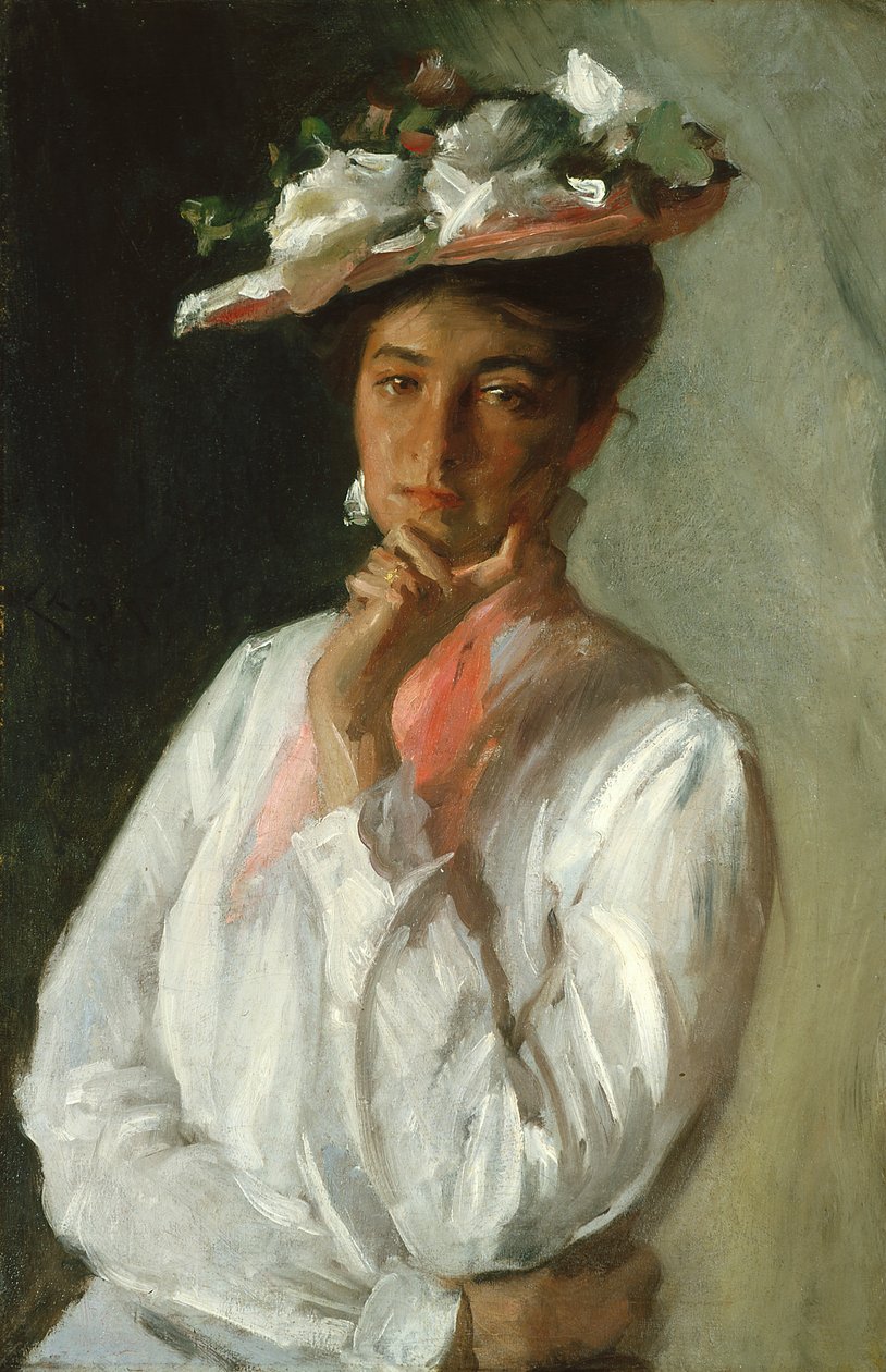 Žena v bílém (olej na plátně) od William Merritt Chase