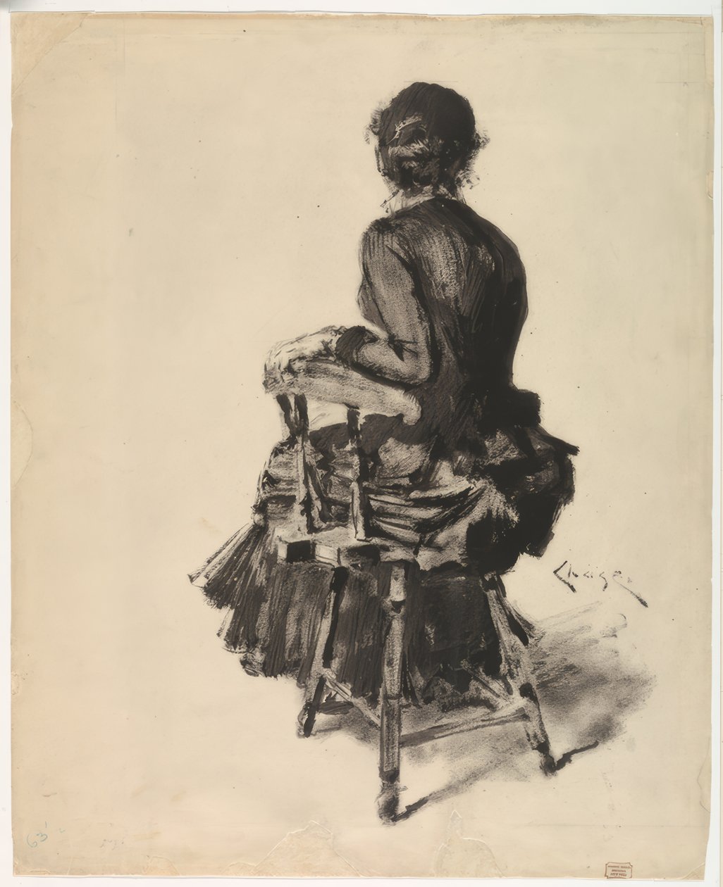 Žena sedí od William Merritt Chase