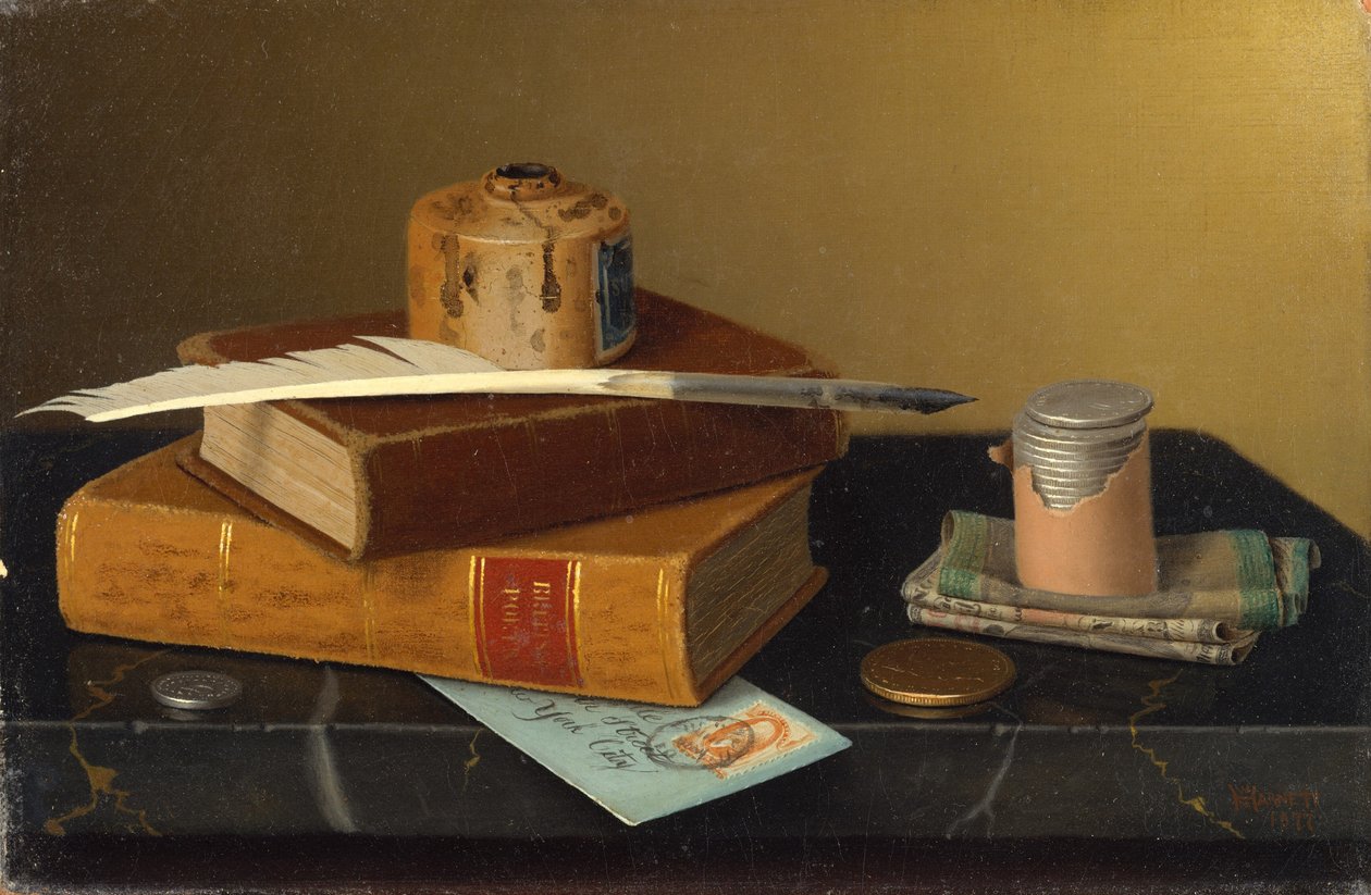 Bankéřův stůl od William Michael Harnett