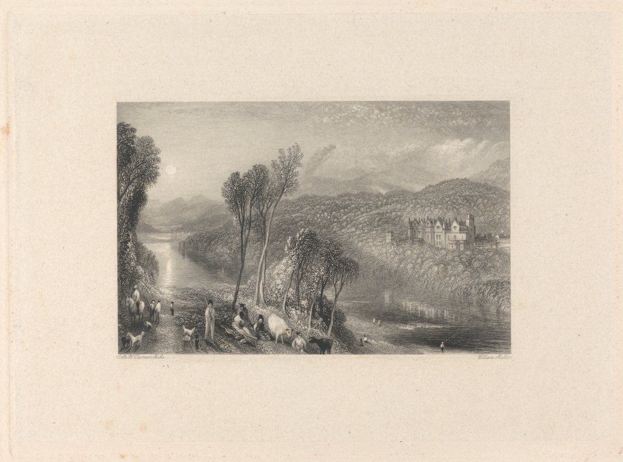 Abbotsford z Northern Bank of the Tweed od William Miller