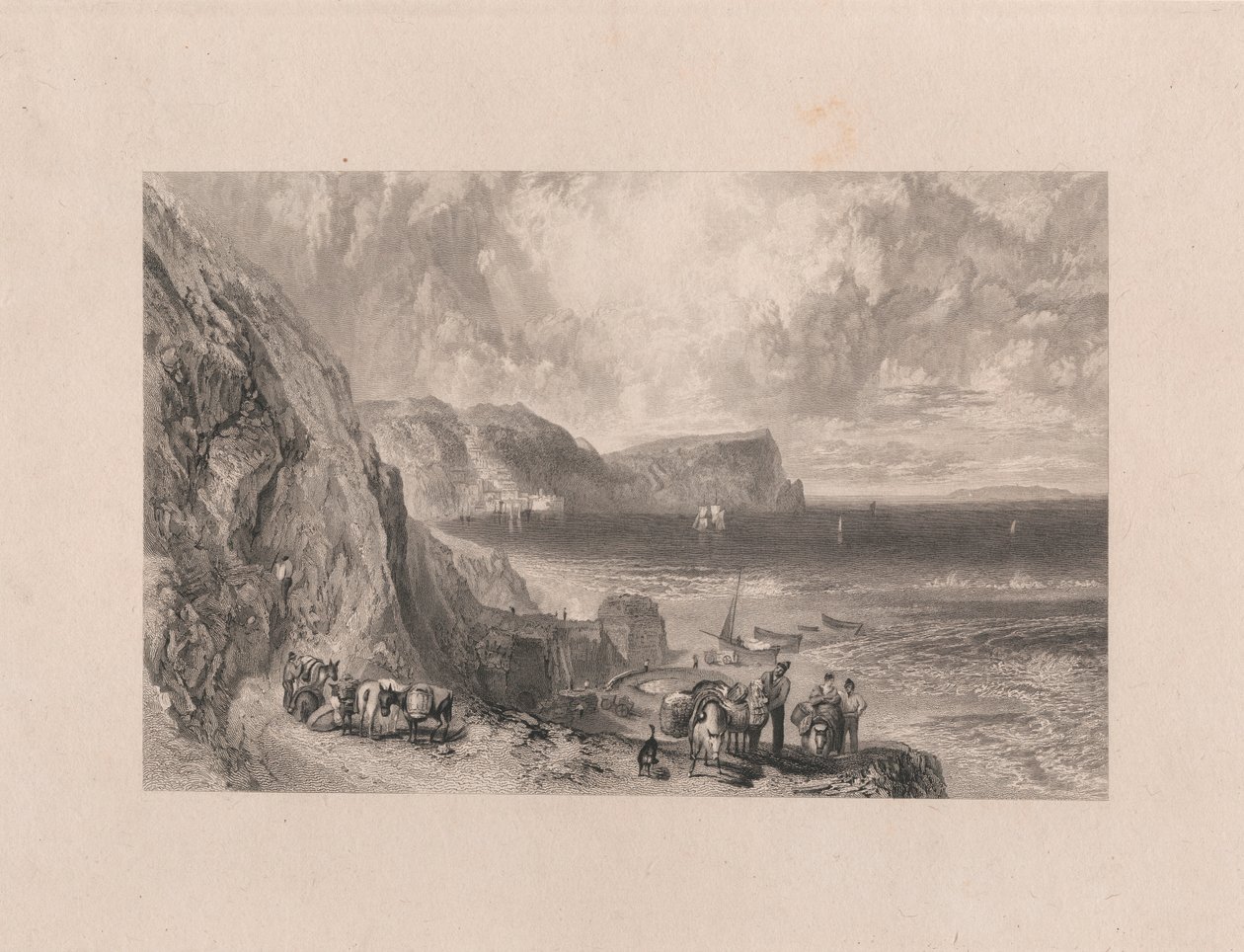 Clovelly Bay a ostrov Lundy od William Miller