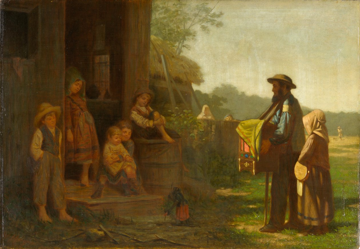 The Organ Grinder, cca 1865-75 (olej na plátně) od William Morgan
