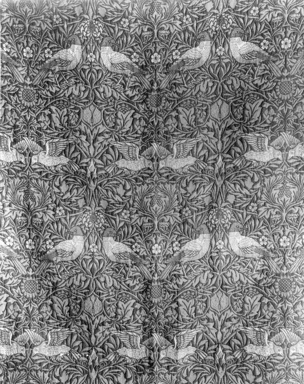 Návrh "Bird" od Williama Morrise (1834-96) (tkaná vlna) (čb tisk) (barevný obrázek viz 136483) od William Morris