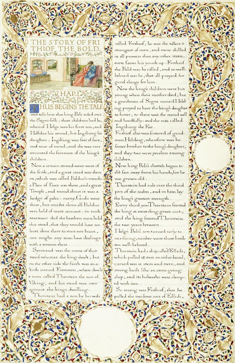 Kaligrafický a iluminovaný rukopis, kolem 1871-1873 od William Morris
