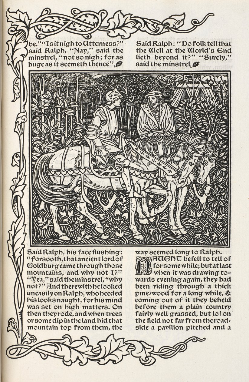 Ilustrace k příběhu "studna na konci světa". Ilustrace a návrh Williama Morrise. od William Morris