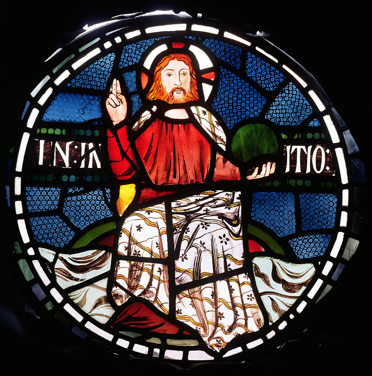 Na začátku, detail z okna stvoření, 1861 detail barevného skla z 120153 od William Morris