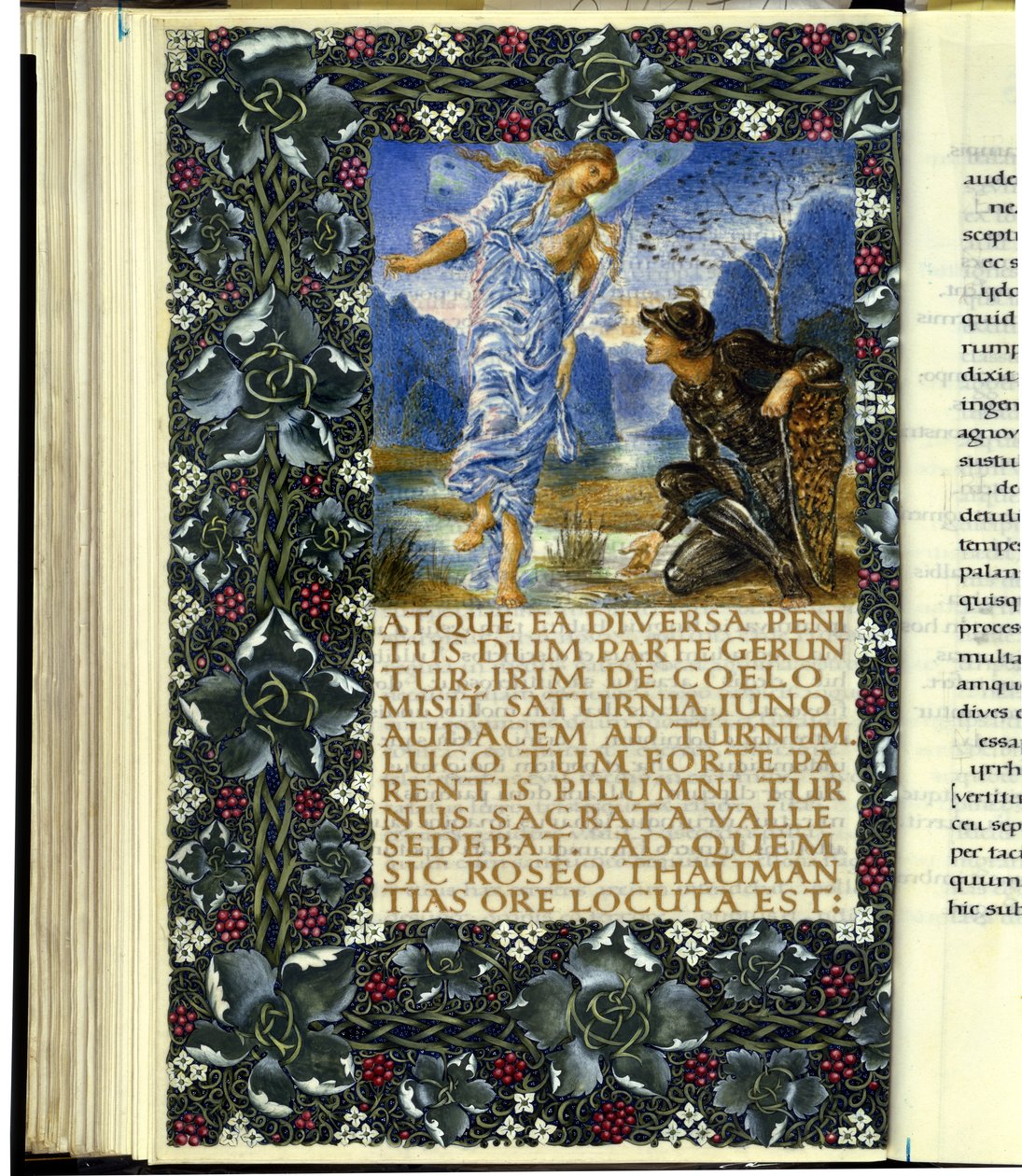 Iris se objevila před Turnem, otevření knihy IX Vergiliovy "Aeneida" od William Morris