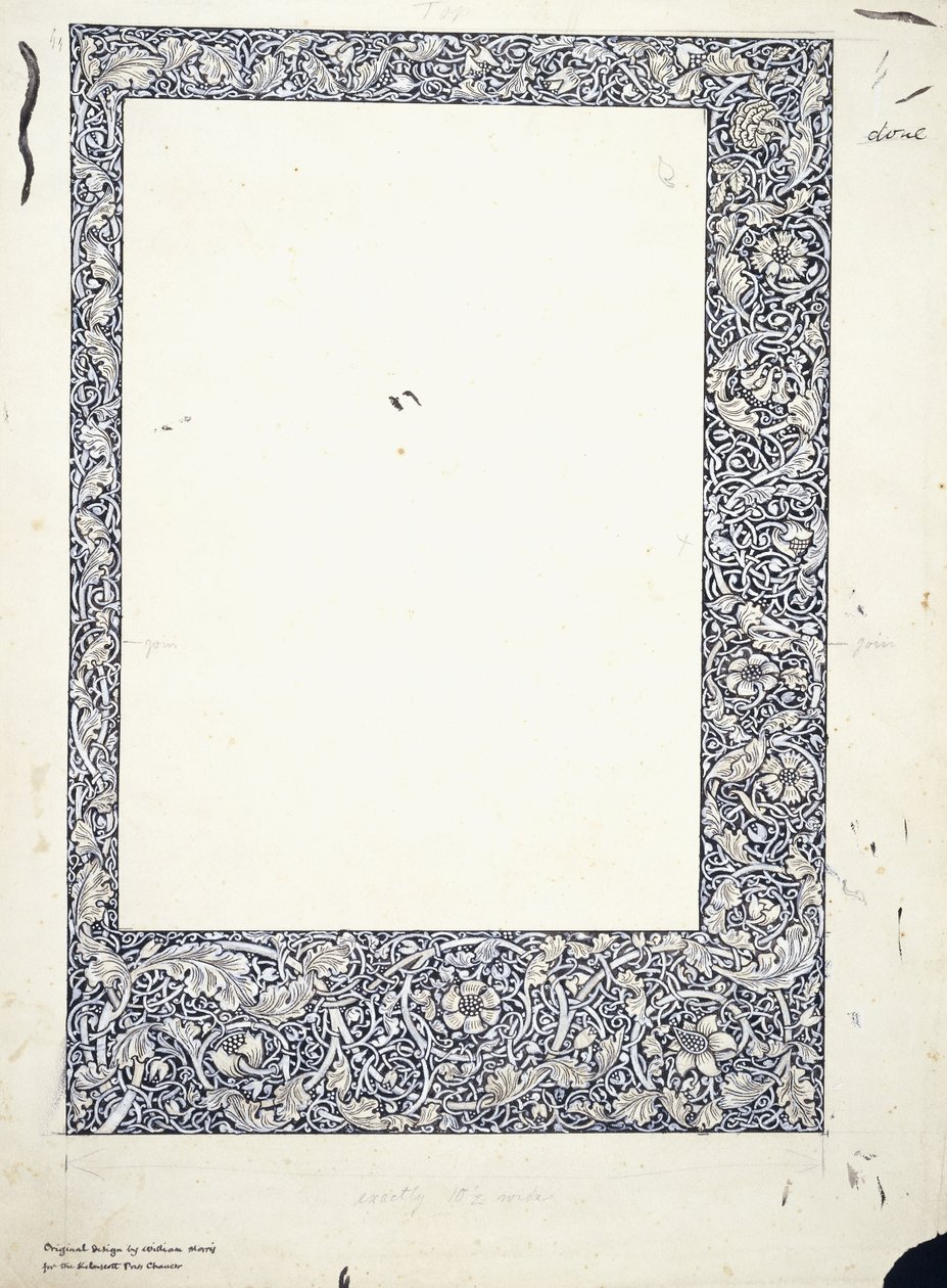 Originální kresba pro celostránkový okraj od William Morris