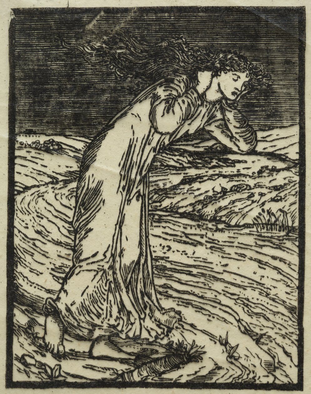 Psyche, jak se vrhá do řeky od William Morris