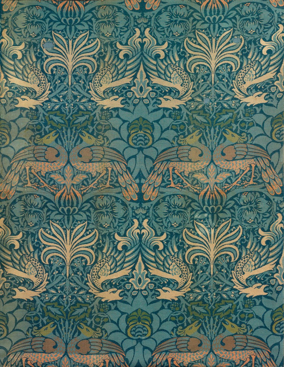 William Morris Peacock and Dragon Textile Design, cca 1880 (dřevěný tisk) od William Morris