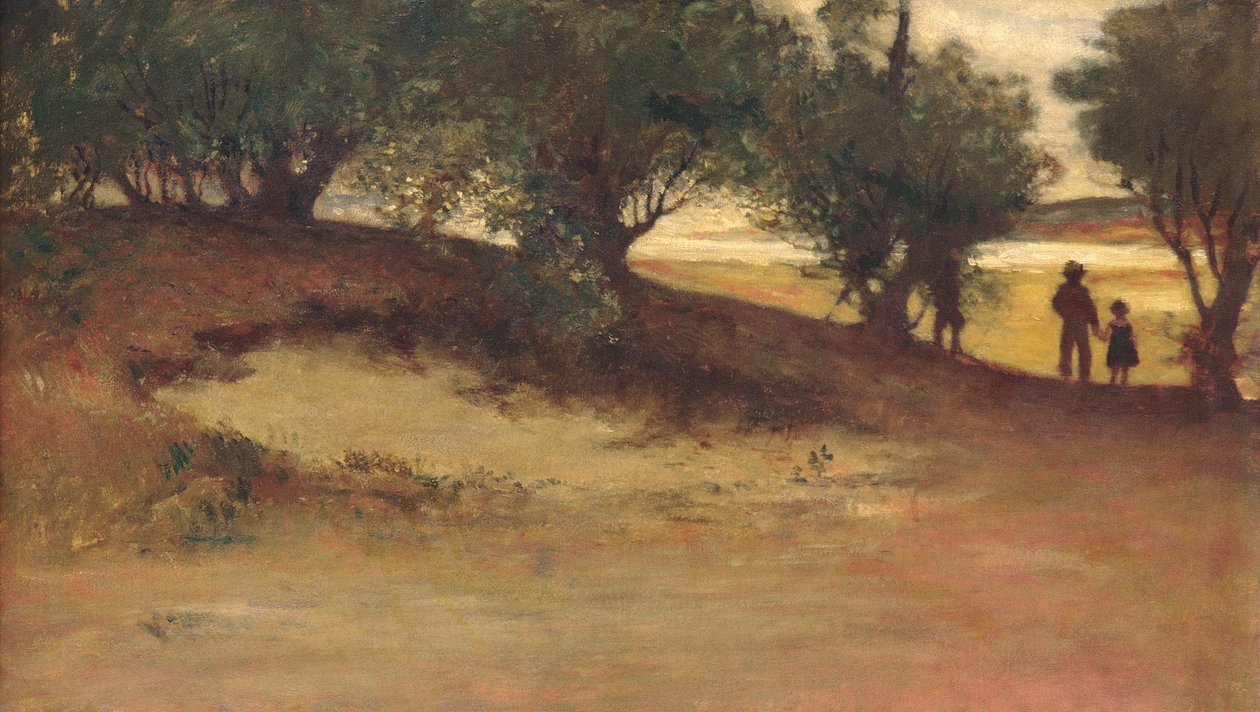 Písečný břeh s vrbami, magnólie od William Morris Hunt