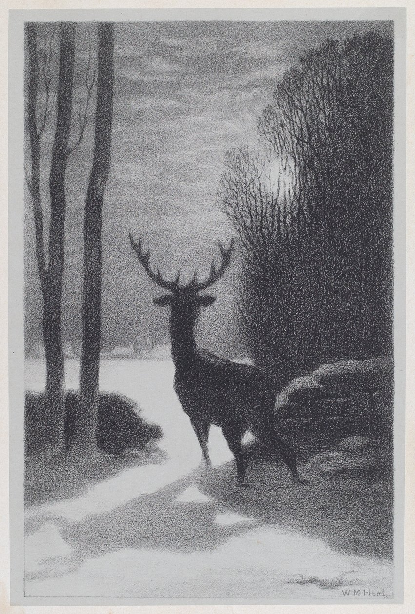 Jelen v měsíčním světle od William Morris Hunt