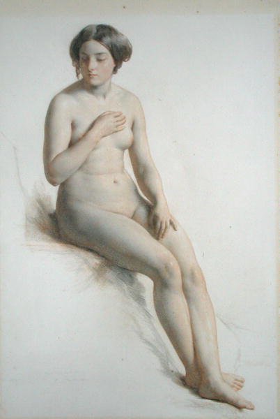 Studie nahé dívky od William Mulready