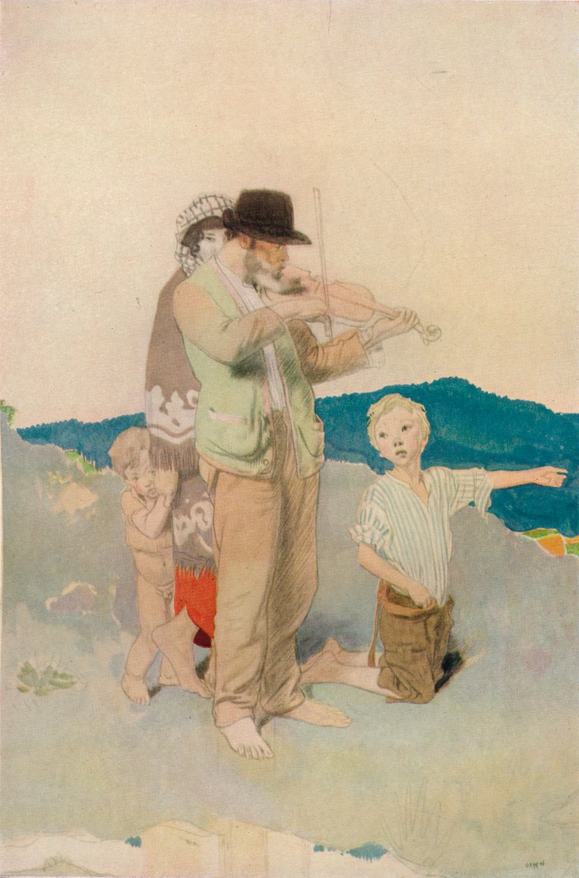Šumař, Studie pro Central Group in the Wayside Wedding, c1923 od William Newenham Montague Orpen
