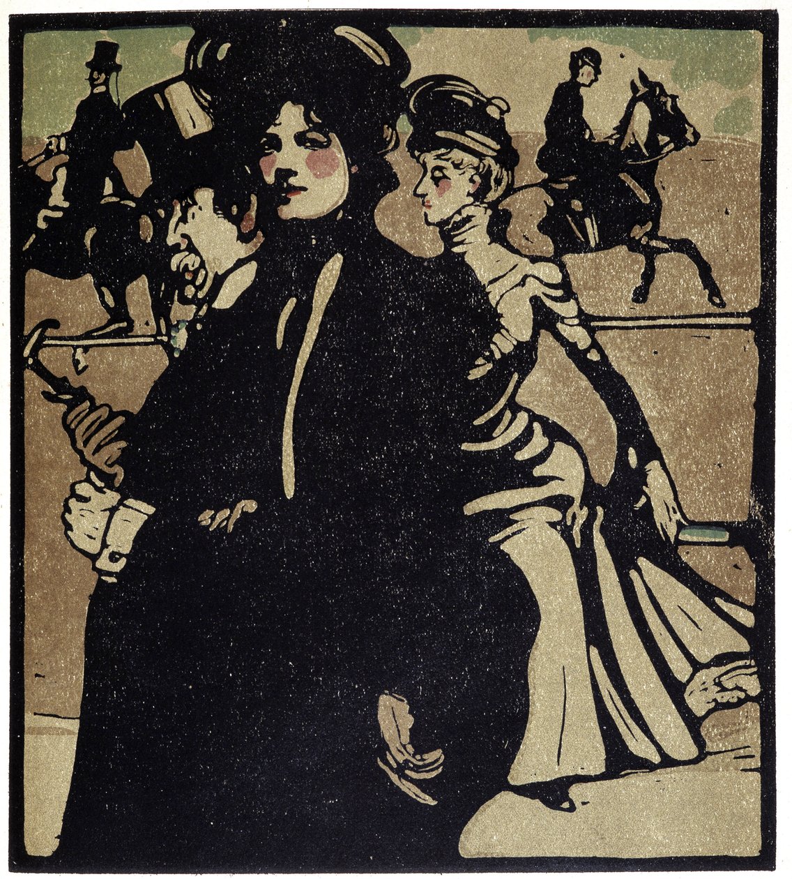 Aristokraté na dostizích, Londýn - v „“Typech Londýna“, William Nicholson (1872-1949), ed Floury od William Nicholson