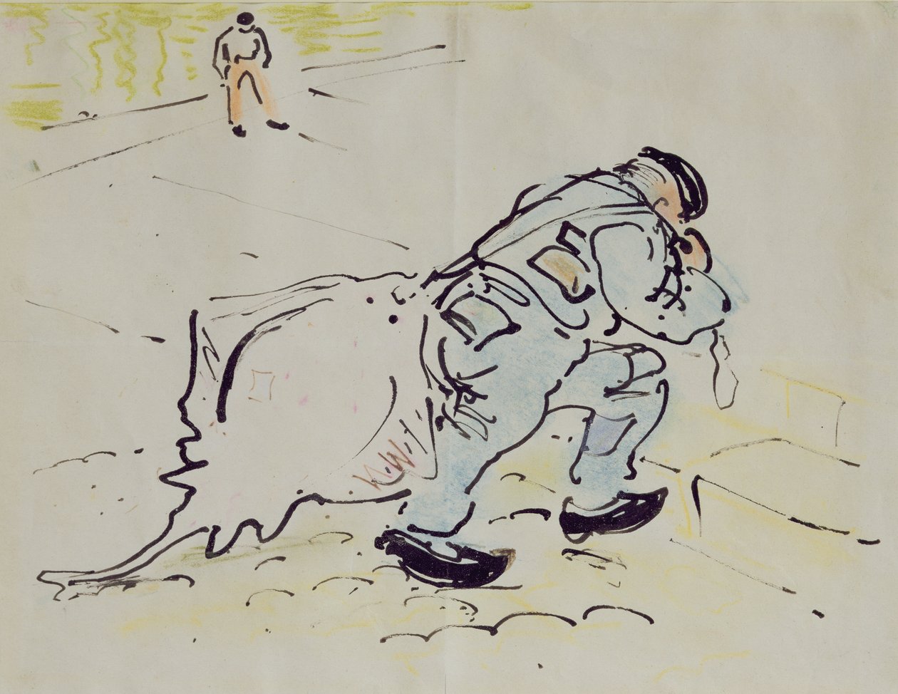 Churchill s bruslí (pero, inkoust a pastelka na papíře) od William Nicholson