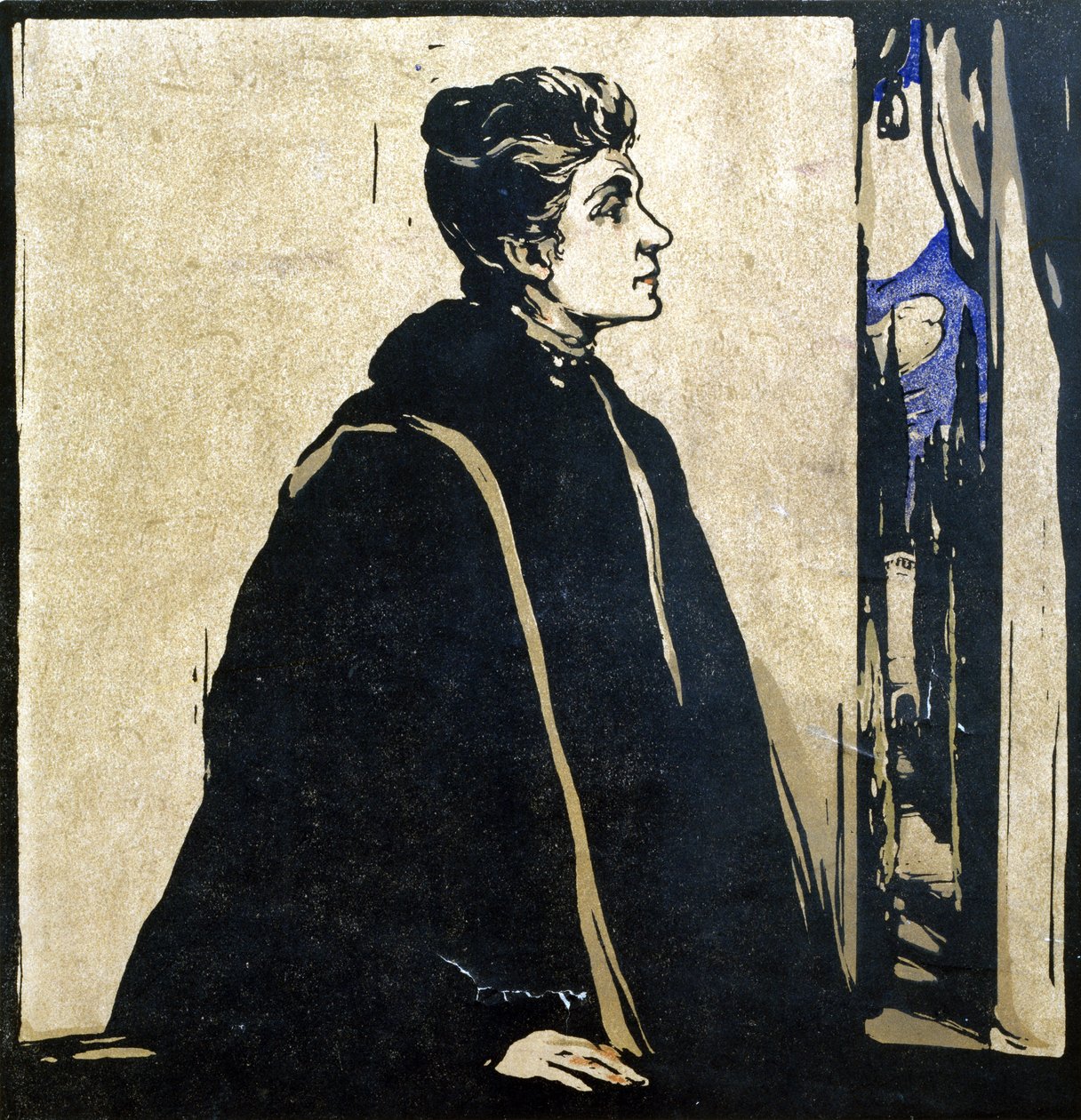 Eleonora Duse (1858-1924) ilustrace z „Dvanáct portrétů“, vydáno 1899 (ručně kolorovaný dřevěný blok) od William Nicholson