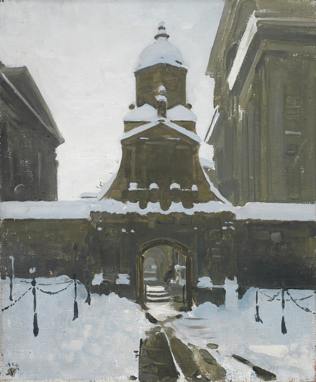 Brána cti pod sněhem od William Nicholson