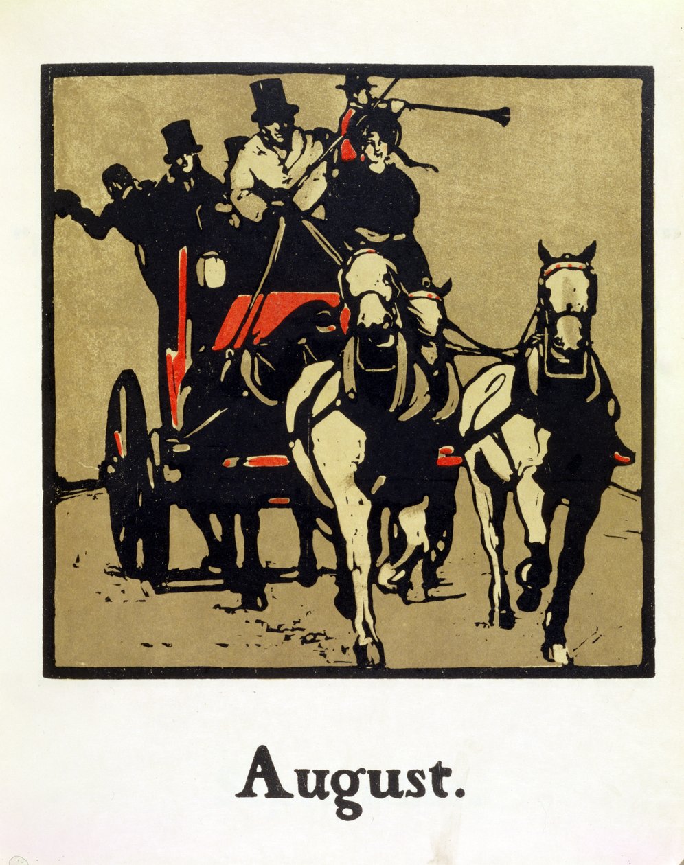 Měsíc srpen, z „Almanachu dvanácti sportů“, se slovy Rudyarda Kiplinga, poprvé publikoval William Heinemann od William Nicholson