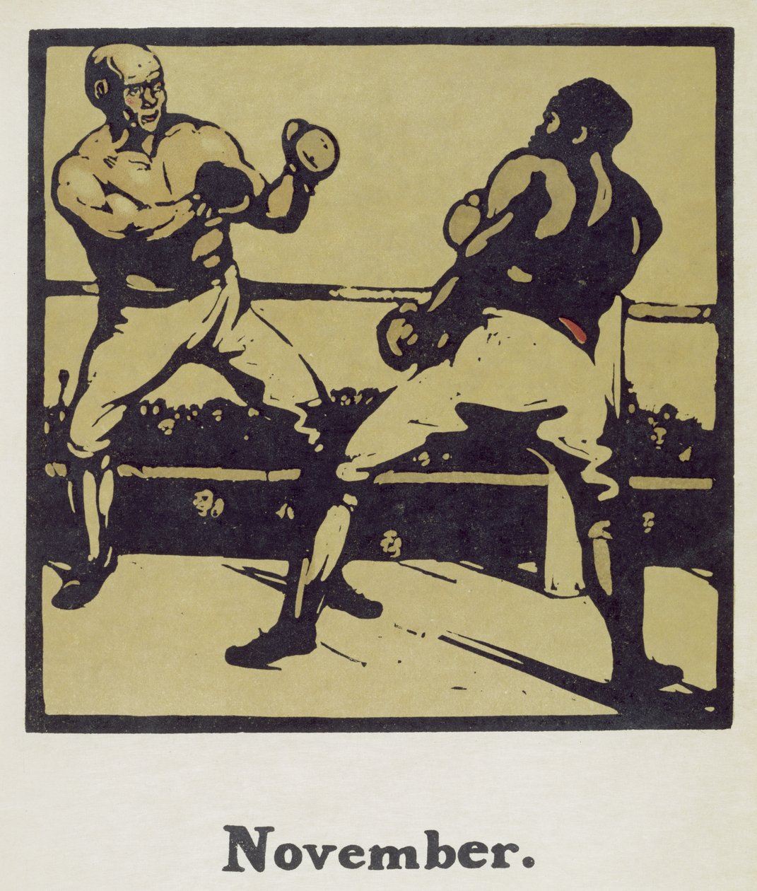 Měsíc listopad, z „Almanachu dvanácti sportů“, se slovy Rudyarda Kiplinga, poprvé publikoval William Heinemann od William Nicholson