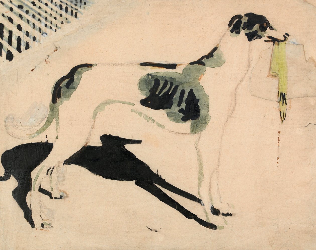 Greyhound s rukavicí (akvarel a grafit na papíře) od William Nicholson