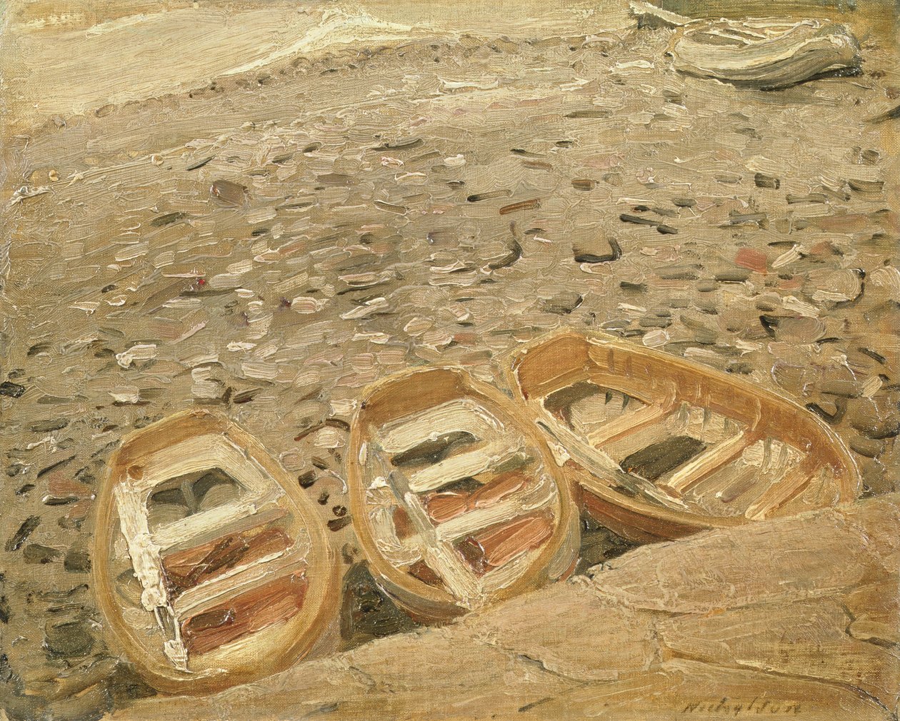 Tři čluny, kolem roku 1928 (olej na plátně) od William Nicholson