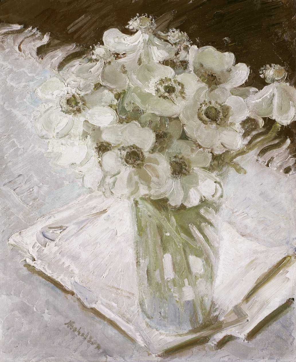 Bílé sasanky (olej na plátně) od William Nicholson