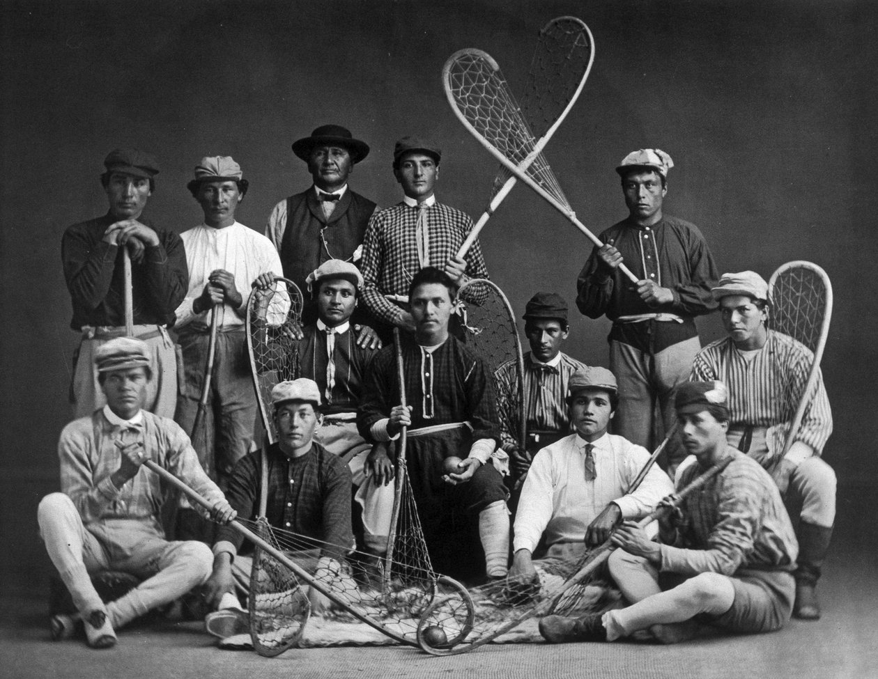 Kanadský indický lakrosový tým, fotografoval William Notman (1826-1891) od William Notman