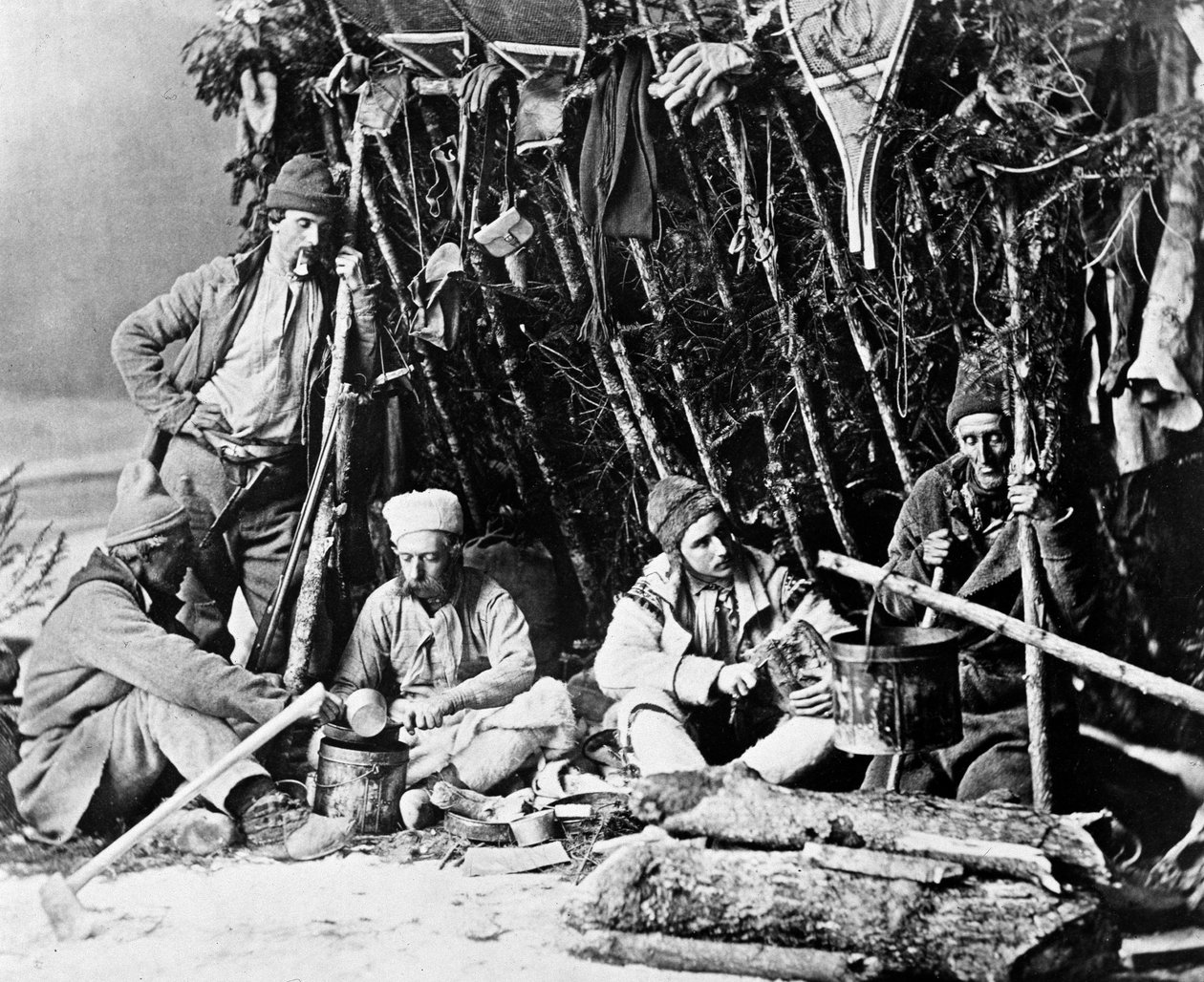 Life of the Trapper in Canada, foto Nottman, circa 1890. od William Notman