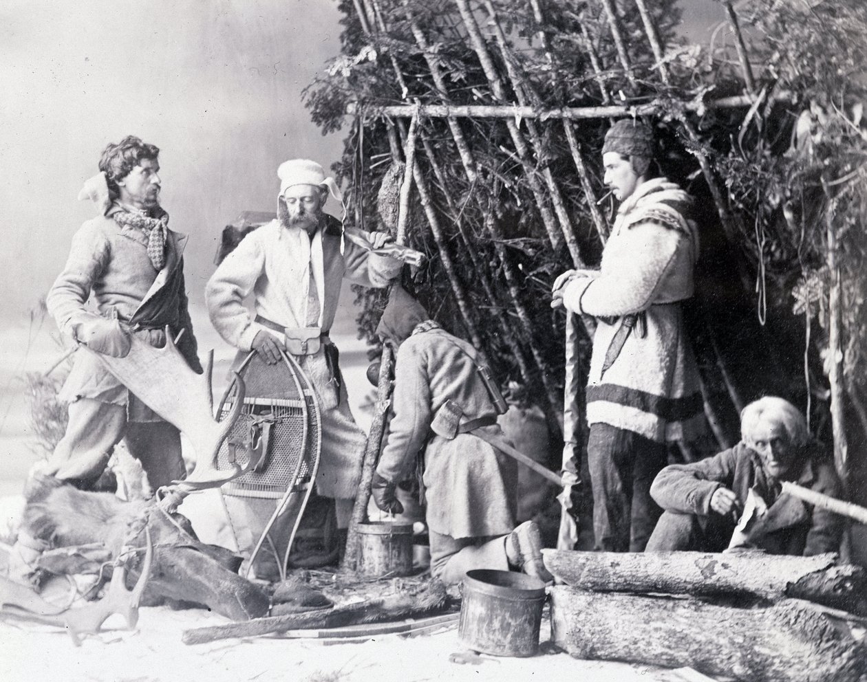 Life of the Trapper in Canada, foto Nottman, circa 1890. od William Notman
