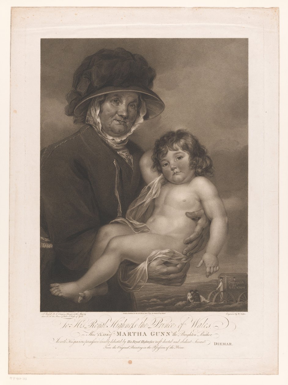 Martha Gunn draagt een bloot druhu Martha Gunn the Brighton Bather (název na objektu) od William Nutter