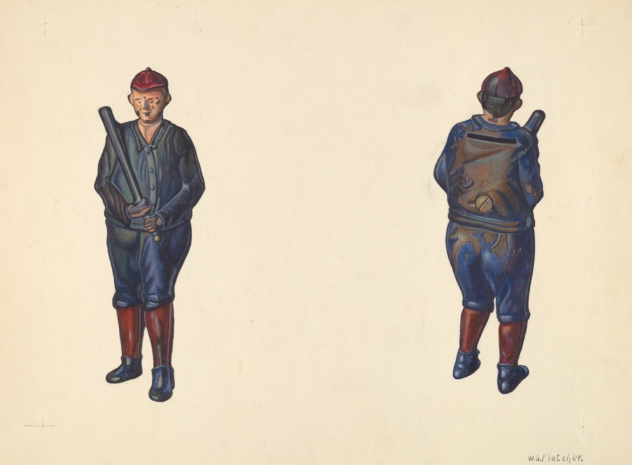 Banka mincí hráčů baseballu, c. 1938. od William O. Fletcher