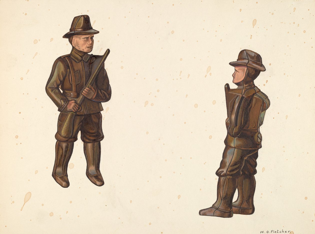 Voják v Khaki Coin Bank, c. 1938. od William O. Fletcher