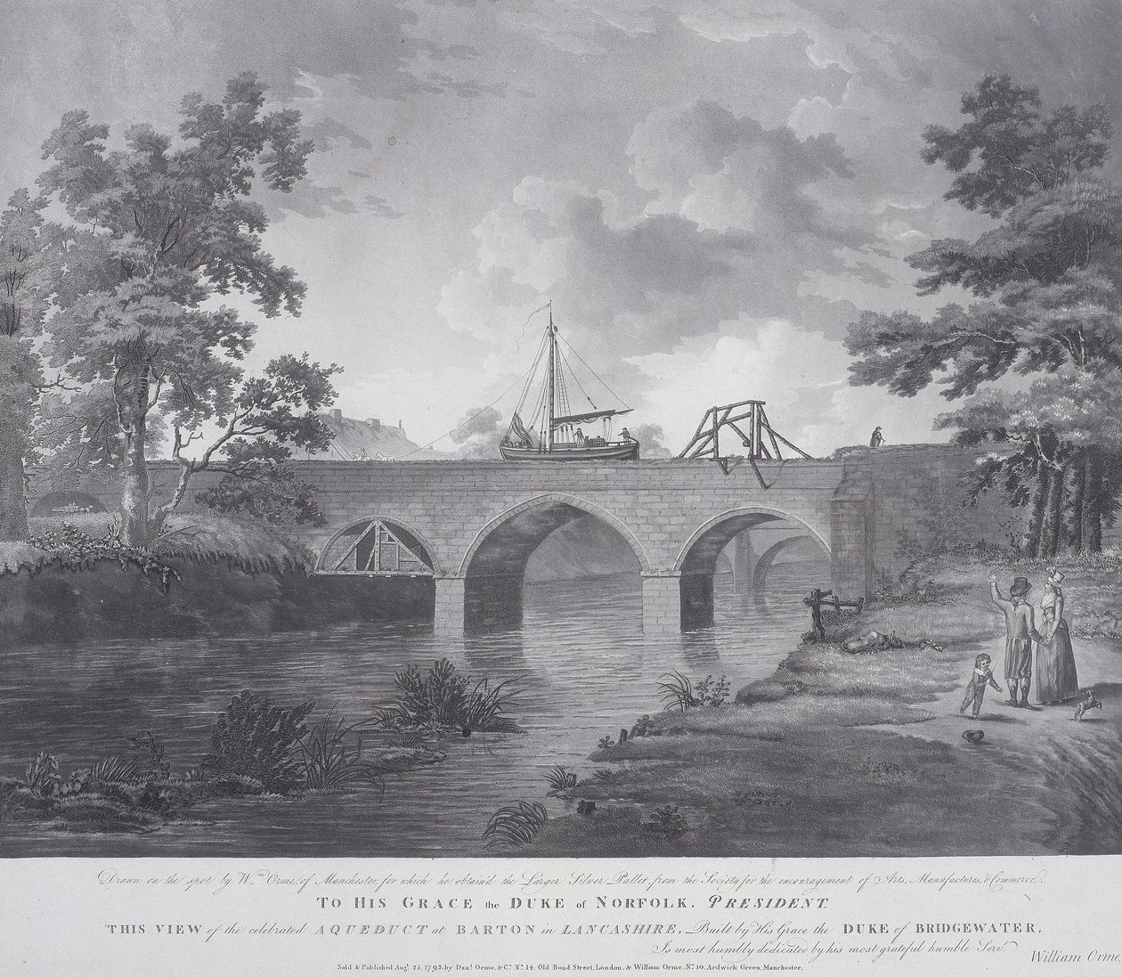 Akvadukt v Barton, poblíž Manchesteru, 1793 od William Orme