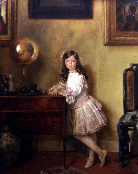 Slečna Anne Harmsworthová v interiéru od William Orpen