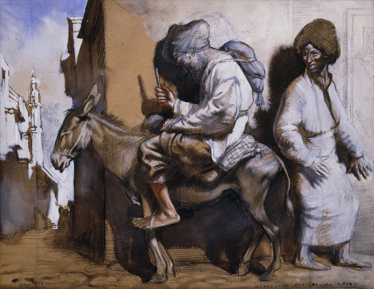 Noreddin Ali opouští Káhiru, od William Orpen