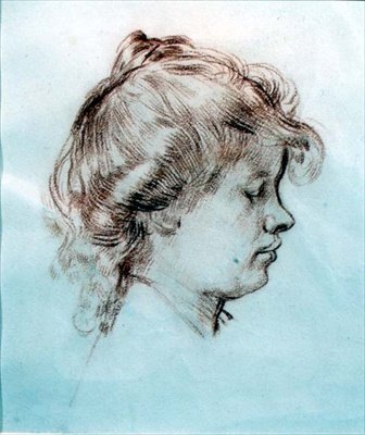 Portrét Idy Nettleship, manželky Augusta Johna (červená křída) od William Orpen