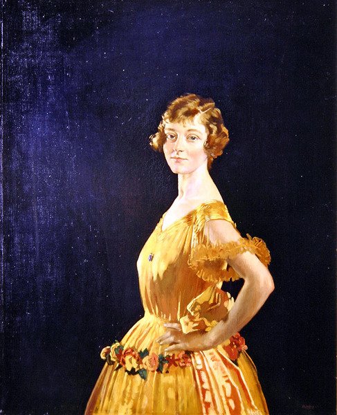 Portrét slečny Simpsonové (olej na plátně) od William Orpen