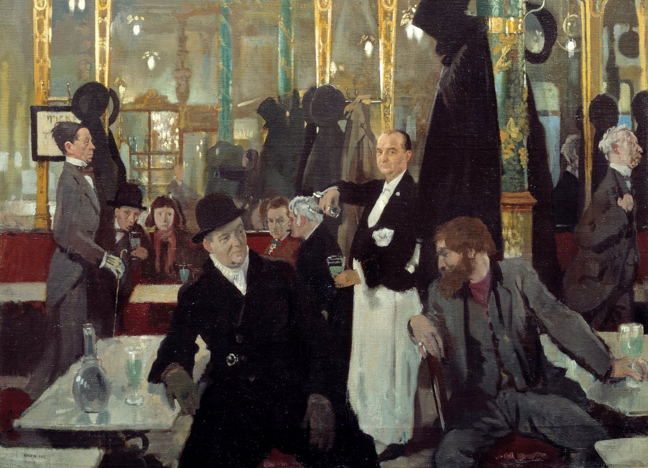 Královská kavárna v Londýně. Detail. Obraz Sira Williama Orpena od William Orpen