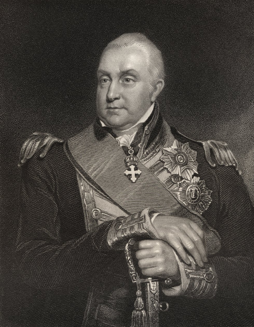 Admirál Edward Pellew, vyrytý William Holly (1807-71) z 