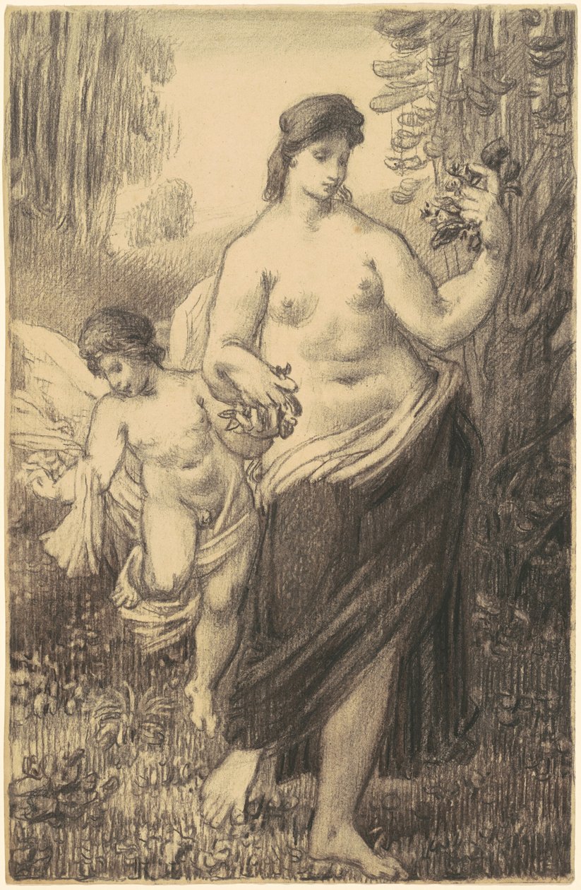 Nude Walking with Cupid od William P. Babcock