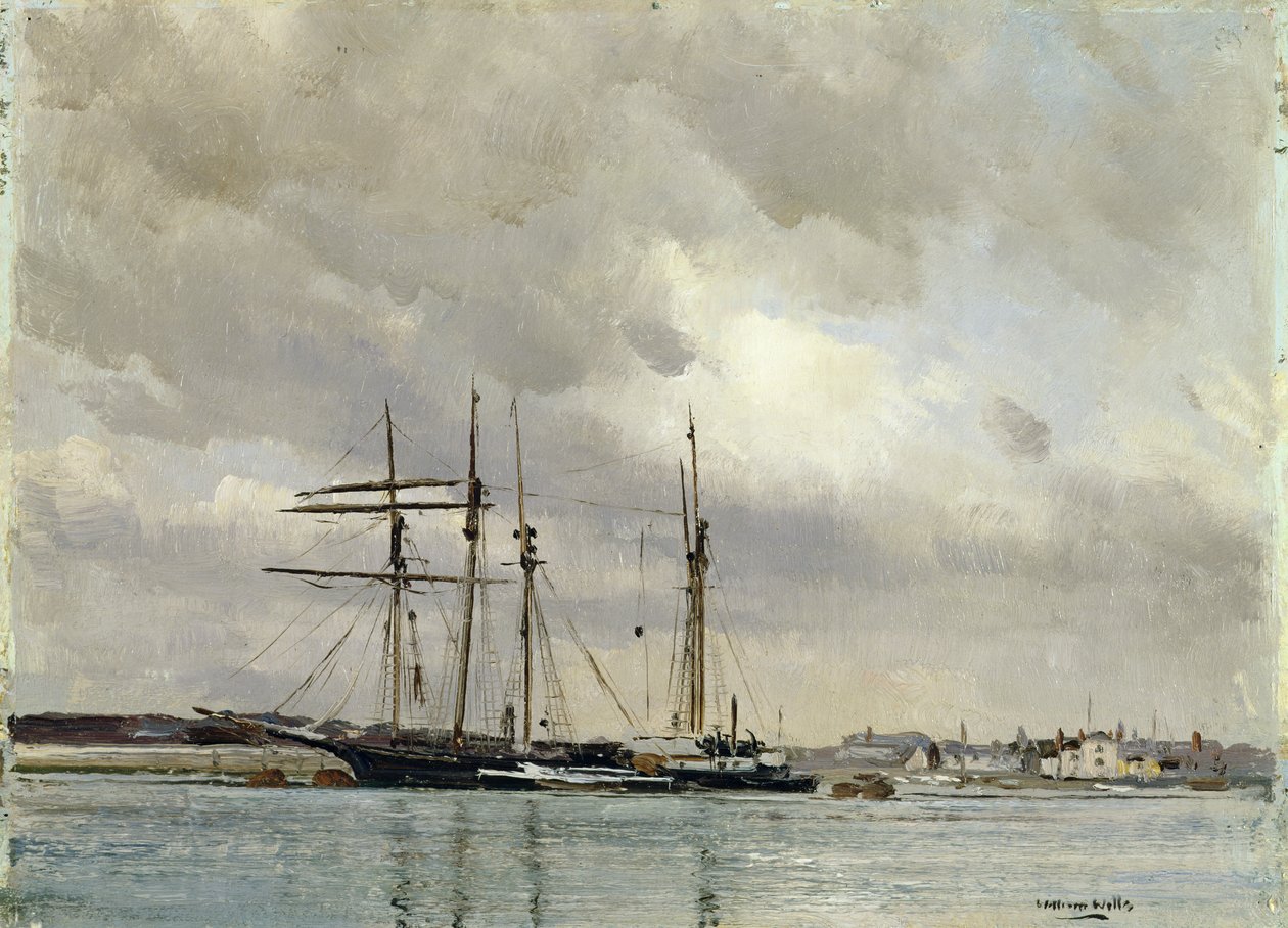 Lodě v přístavu, nakládání čínské hlíny, c.1900 od William Page Atkinson Wells