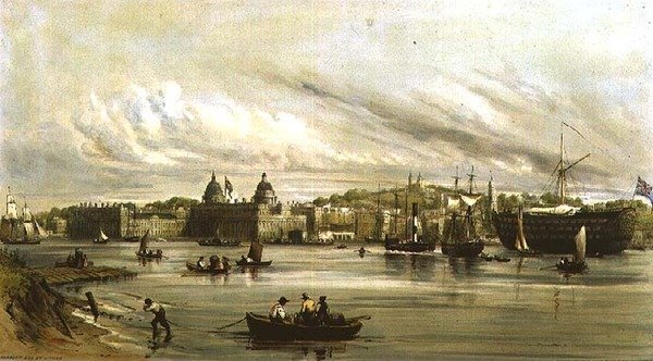 Greenwich a Dreadnought (litho) od William Parrott