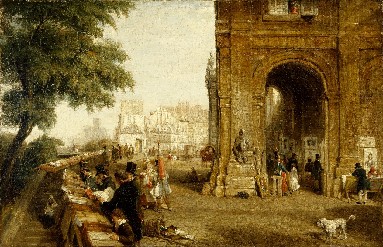 Quai Conti Pariisissa vuonna 1846 (öljy kankaalle) od William Parrott