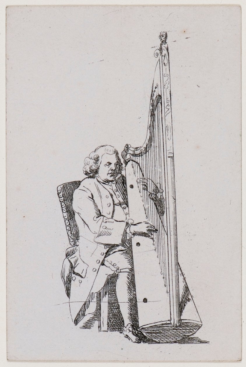 John Parry hrající na harfu, c1760-1780. od William Parry