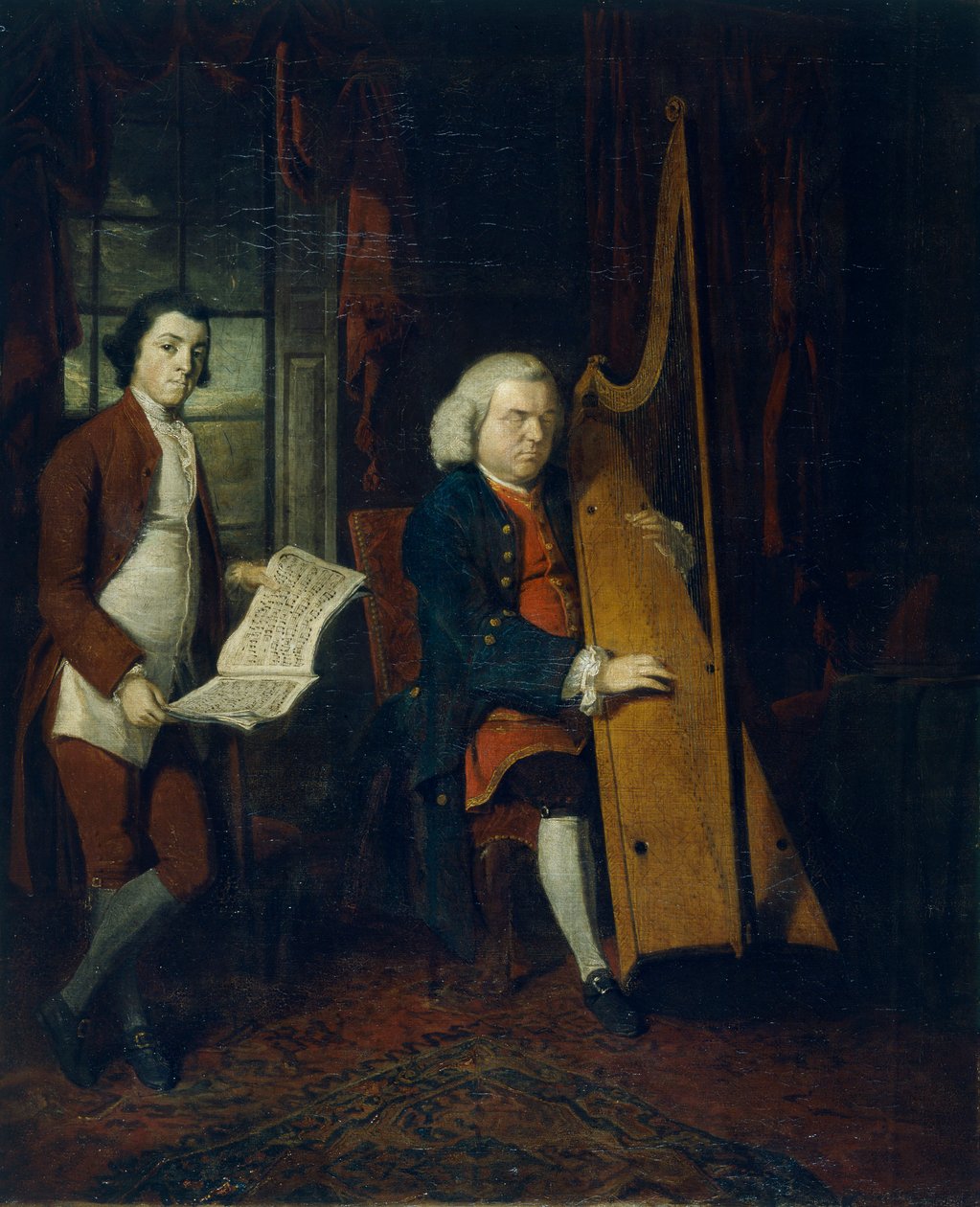 John Parry slepý harfenista s asistentem, c1770-1780. od William Parry
