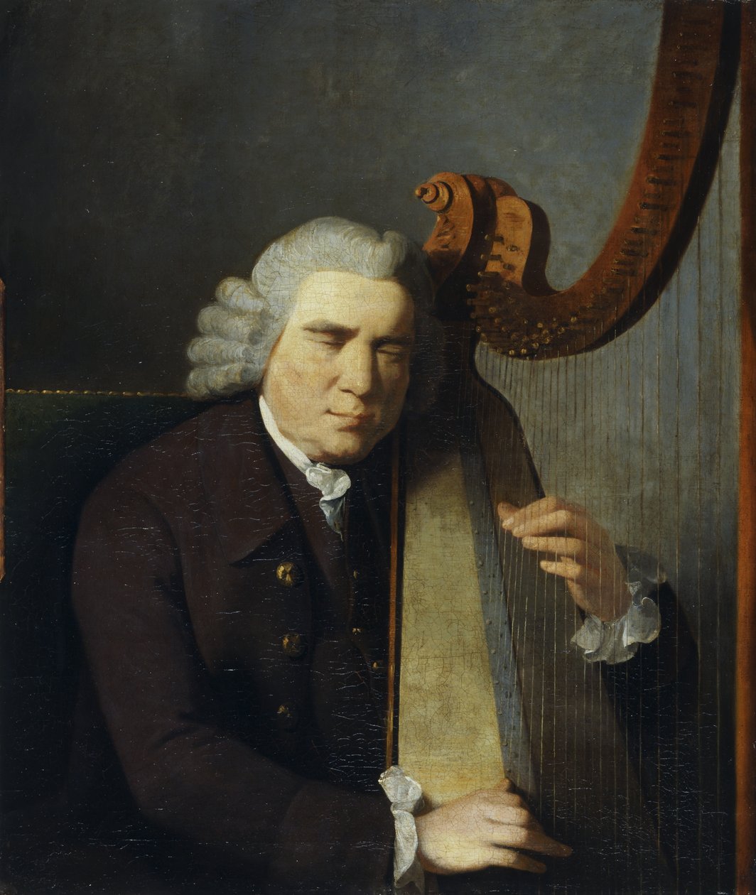 Slepý harfista, John Parry (olej na plátně) od William Parry